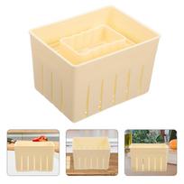 3 Sets Homemade Cheese Pressing Plate Tofu Film Household Presser DIY Mold Butter for Making Plastic Wood šviesiai geltonos spalvos