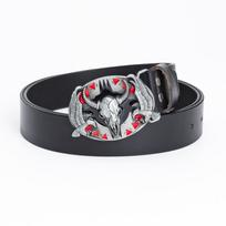 European and American Bull Head Button Head Belt Men's Decorative Jeans Personalized Belt Retro Belt 90cm