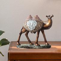 Camel Figurine for Tabletop Display, Home Decor, Resin Animal Sculpture Living Room And Office Right