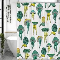 Abstract mushroom human body shower curtain, bathroom decorative shower curtain, waterproof with hook shower curtain 90*180cm