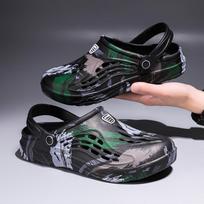 2025 Summer Men's Soft Slippers Clogs Slip-On Garden Shoes Breathable Sandals Male Beach Water Shoes Flip-Flops Quick Dry Slides 39