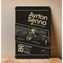 AyrtonSenna1985Sign 1p Ayrton Senna Estoril 1985 Race F1 Metal Poster - 20x30cm Collectable Sign 20x30cm（7.8x11.8inch）