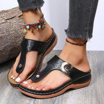 2022 Summer Women's Slippers Wedge Sandals Flip Flops Beach Sandals Outdoor Platform Slippers Pantoufle De Plage 43 juoda