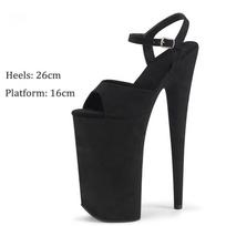 Sexy Women Pole Dancing Nightclub Suede Shoes Platform Party Rivet Ankle High Heels Stripper Sandals 35