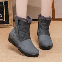Winter Snow Boots Ladies Plus Velvet Anti-slip Warm Waterproof Short Boots Casual Version of Large Size Cotton Shoes Women 35 pilka spalva