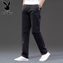 Playboy Men's Summer Straight Leg Casual Pants 34 juoda
