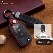 For Vw Volkswagen Mk4 Bora Golf 4 5 6 Jetta Passat Polo Bora Touran Skoda Seat 3 Buttons Leather Car Key Case Cover Shell Fob