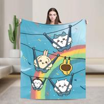 Cute Momonga C-Chiikawa Blankets Velvet  Winter  Portable Super Soft Throw Blankets for Bed Travel Bedding Throws 75cmx90cm