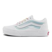 Vans Old Skool kids casual stylish low-top skate shoes white and blue for little & big kids VN0A7Q5FB5U 34