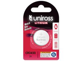 Uniross Batteries Uniross Lithium CR2450 Button Cell Batteries 580mAh, 1 pc.
