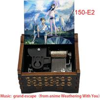 Custom Weathering With You Anime Music Box Mechanism Grand Escape Melody Wooden Movie Fans Souvenir Kids Birthday Gift (Army Green,Small) armijos žalia spalva