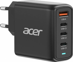 Acer 100W PD GaN Charger, 3 x USB C and 1 x USB A, EU Plug, 100W USB-C cable, Black, Retail Pack ZL.ADTCC.00L | 4711721041444