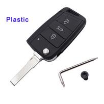 Cocolockey 3 Buttons Flip Remote Car Key Shell Case For Skoda Octavia A7 For Vw Golf 7 Mk7 For Seat Leon Passat Beetle Polo Bora
