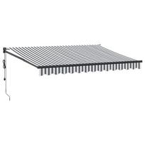 Retractable Awning Anthracite & White 3.5 x 2.5 m Fabric & Aluminium