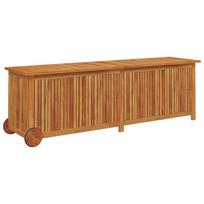 Garden Storage Chest with Wheels 150 x 50 x 58 cm Solid Acacia Wood
