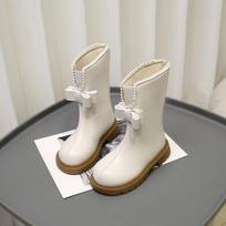 Girls Winter Warm Faux Fur Lined Ankle Boots With Bow Detail Princess Style Ages 4-16 Size 27, Insole Length 16.5cm