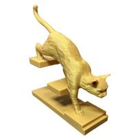 DYS 3D Printed Cat Dog Figurine, Stair Animal Sculpture, Cat/Dog Shape Stepping Artistic Desktop Ornament Gift auksinė