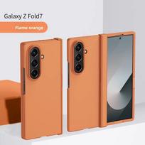 PC Skin Texture Hard Shell Phone Case for Samsung Galaxy Z Fold 7 6 5 3 4 ZFold7 with Hinge Protection Cover Galaxy Z Fold6 oranžinė