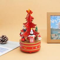 1PC Christmas Carousel Wooden Music Box Merry Christmas Decorations for Home Cristmas Ornament Xmas Happy New Year Gifts