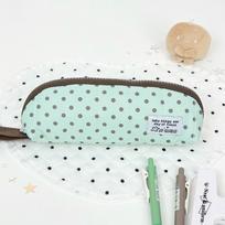 Polka Dot Pen Bag Korean Style Stationery Bag INS Pencil Pouch  Back To School Gift žalia