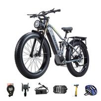 BURCHDA RX80 Elektrinis dviratis 1500W 48V 20Ah Pilna pakaba Stori ratai Visureigis Kalnų Ebike 100KM