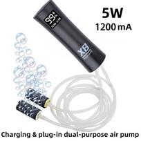 Nešiojama X8 deguonies pompa USB įkraunama 5W akvariumo aeratorius Daugiafunkcinis tylus žuvų vandens siurblys naktinei žvejybai juoda