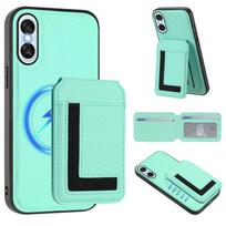 For Sony Xperia 1 10 Vi Case Protective Cover Card Holder Stand Coin Magnetic Wallet Supports Wireless Charging Xperia 1 Ⅵ mėtų žalios spalvos
