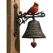 Cardinal Red Bird Door Bell, Front Door Bell Decor for Homeowners Collectors Ranch Cottage Home Backyard Porch Entrances Fence raudona