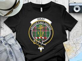 Gray Clan Crest Tartan T-Shirt & Sweatshirt – Scottish Heritage 2XL