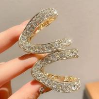 Hair Clips Claw High Ponytail V-shaped Grab Clip Fixing Artifact Back Head Meatball Hair Clip Rhinestone Clip Headdress auksas