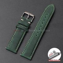 18mm 20mm 22mm Cowhide Watch Strap 14/16mm 24mm Universal Retro Brown Quick Release Watchband for Samsung Galaxy Watch 8/7/6/5/4 20mm žalia