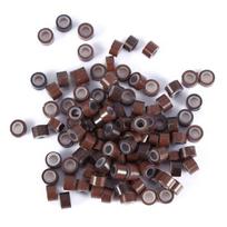 400/500/1000/2000PCS 4MM silikonu padengtas plaukų priauginimas žiedai karoliukai kilpos įrankiai 200pcs 3x4MM ruda