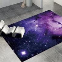 Galaktikos žvaigždžių kilimas Naujoviškas 3D efekto kilimas Blizgantis 3D vaizdo kilimas Kosmoso rašto kilimas Neslystanti namų puošmena 40x120cm white