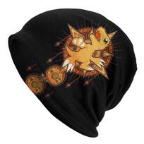Digimon Agumon Gabumon Sora Anime Cap Fashion Adult Outdoor Skullies Beanies Hats Spring Warm Head Wrap Bonnet Knitted Hat 10.6x11in  26.8x28cm
