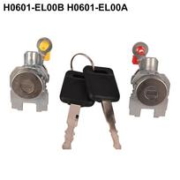 Kairės + Dešinės Durų Spynų Cilindrai su Raktais Nissan Versa H0601-EL00B H0601-EL00A