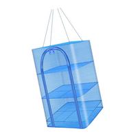 4 Layers Fish Drying Net Folding Dry Rack Hanging Basket Home Drying Vegetable Net Hanging Drying Fish Net Enduring 35 gray