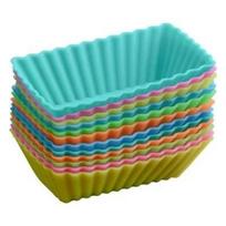 10 PCS Random Color Chocolate Cake Mold Rectangular Silicone Soap Mold Creative Design Diy Household Kitchen Baking Supplies 10PCS blue