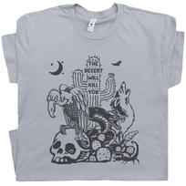 Desert Theme T Shirt Coyote Shirt Giant Cactus Vintage Death Valley Grand Canyon L