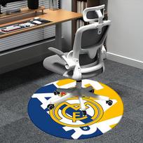 Real Madrid, Futbolo klubo kėdės kilimėlis Apvalus kilimas Biuro kilimas, Skalbiamas mašinoje, Neslystantis, Tinka svetainėms, Miegamiesiems 80cm
