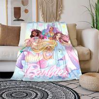 1 vnt. Barbie Undinėlės Fantazijos Animacinis pledas, Nešiojamas pledas kelionėms ir stovyklavimui, Jaukus visų sezonų pledas, Ideali dovana 80cmx120cm
