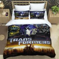 Bedding Set Luxury Birthday Gift T-Transformers Cartoon Bedding Sets Exquisite Bed Supplies Set Duvet Cover Bed Comforter Set EU Single(135*200cm)3pcs