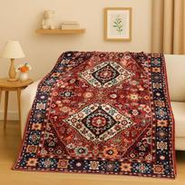 3D Luxurious Persian Turkey Bohemian Flannel Blanket,Ultra Soft Warm Plush Throw for Home Bedroom Bed Sofa Cover Office Kid Gift 75x90cm