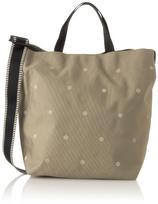 Dot embroidered nylon 2-way shoulder bag
