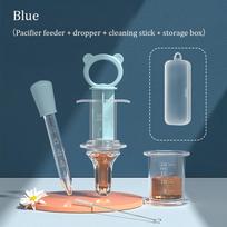 Silicone Storage Box Safety Infant Baby Dropper Type Feeder Toddler Medicine Feeder Anti-Choke mėlyna
