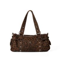 Retro Leopard Print Handbag Women Y2k Style Rivet Design Fashi Shoulder Bag Multi Pockets Commuter Underarm Bag Crossbody Bag 31x12x16cm abrikosas