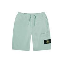 Stone Island ženkliuko spaudinys, vidutinio juosmens, laisvalaikio šortai, vyriški šortai, žali 801564651-V0052 M