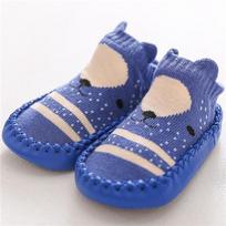 Newborn Baby Socks With Rubber Soles Infant Baby Girls Boys Autumn Spring Children Floor Socks Shoes Anti Slip Soft Sole Sock 19-24M(XL) tamsiai mėlyna spalva