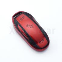 Auto Shell Fob Bag Holder For Tesla Model X S 3 Y Tpu Leather Car Smart Key Cover Case Keyless Protector Accessories (as the picture,for model 3 or Y)