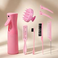 8pcs hair styling comb set, spray bottle, pointed tail comb, shaving comb, hair thinning comb, hairpin, suitable for all hair