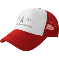 Brain Tumor Awareness Trucker Hat Pink Mesh Adjustable Snapback Cap Unisex Casual XS（old）